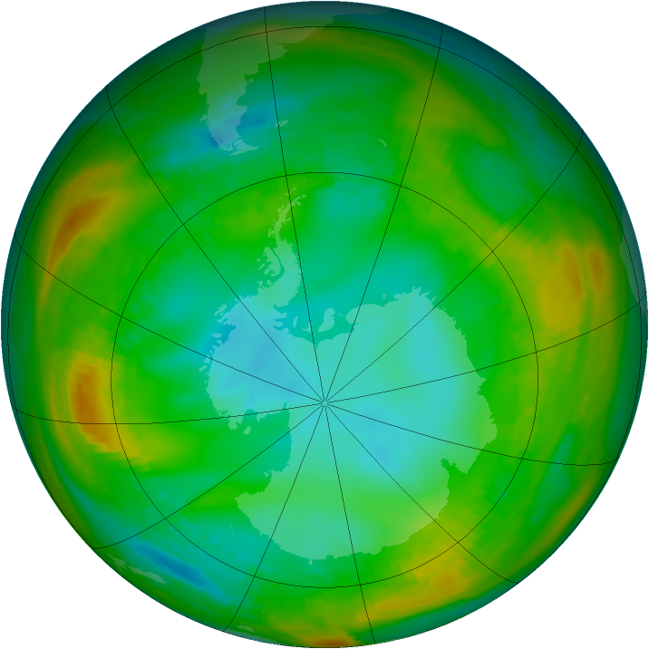 Antarctic ozone map for 23 July 1981